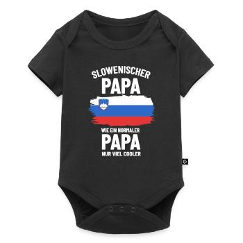 Slowenischer Papa wie ein normaler Papa nur cooler - Baby Premium Kurzarmbody - Schwarz - Vorne