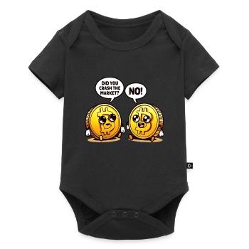 Conception amusante du krach du marché bitcoin - Body à manches courtes Premium Bébé - noir - Devant