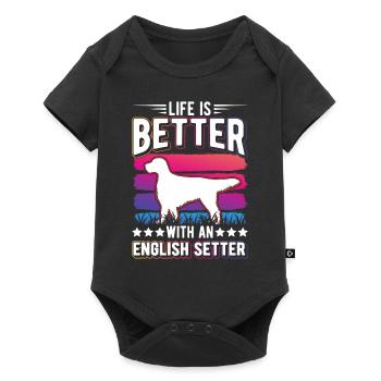 La vie est meilleure avec le Setter anglais - Body à manches courtes Premium Bébé - noir - Devant