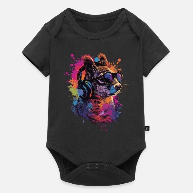 Eichhörnchen - Baby Premium Kurzarmbody - Schwarz