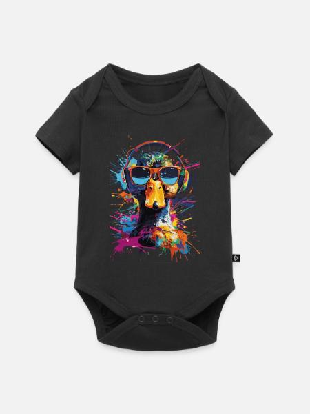 Ente - Baby Premium Kurzarmbody - Schwarz