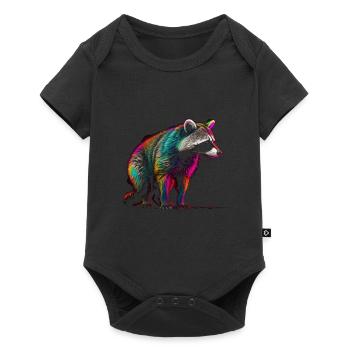 Raccoon Artwork - Raccoon Animal Art - Baby Premium short-sleeve bodysuit - black - Front