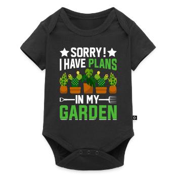 Désolé, j’ai des projets dans mon jardin - Gardener Hobby G - Body à manches courtes Premium Bébé - noir - Devant