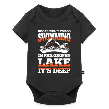 If you go swimming in Philosophy Lake It's deep - Baby Premium Kurzarmbody - Schwarz - Vorne