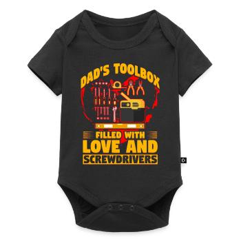 La boîte à outils de papa remplie d’amour et de tournevis - Body à manches courtes Premium Bébé - noir - Devant