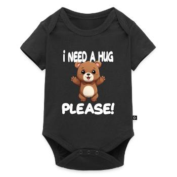 Hug Me Bear mit offenen Armen Umarmung für - Baby Premium Kurzarmbody - Schwarz - Vorne