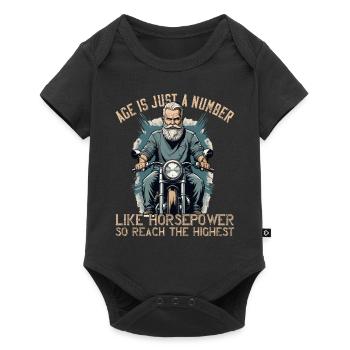 Funny Biker Grandpa Vintage Motorcycle Retro Style - Baby Premium short-sleeve bodysuit - black - Front