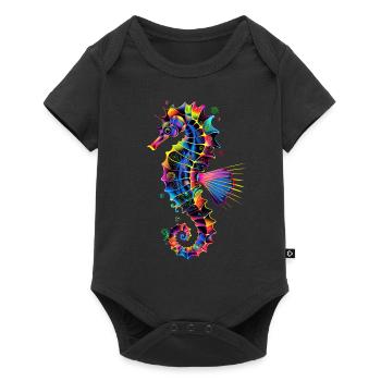 Seahorse Pop Art Colorful Aquarist Cute Seahorse - Baby Premium short-sleeve bodysuit - black - Front