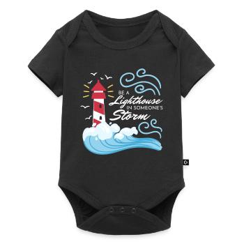 Be A Lighthouse Leuchtturm - Baby Premium short-sleeve bodysuit - black - Front