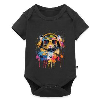 Hamster - Baby Premium Kurzarmbody - Schwarz - Vorne