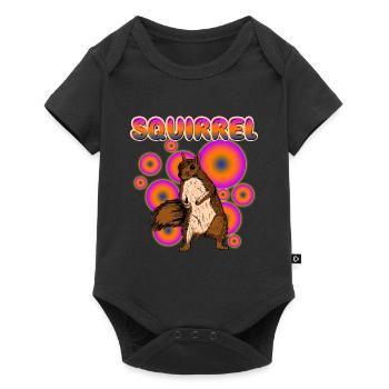 80's Funny Squirrel Chipmunks Old Style Animal - Baby Premium short-sleeve bodysuit - black - Front
