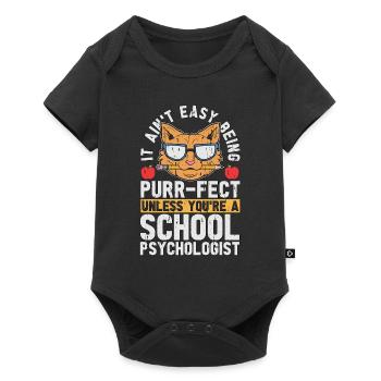 School Psych It Ain't Easy Being Purr-Fect Teacher - Baby Premium short-sleeve bodysuit - black - Front