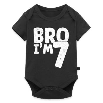 Frère, j’ai sept ans - Body à manches courtes Premium Bébé - noir - Devant