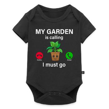 Mon jardin m’appelle, je dois partir - Jardinage drôle - Body à manches courtes Premium Bébé - noir - Devant