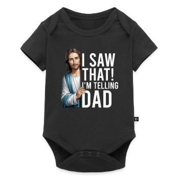 I Saw Jesus Meme Funny Christian - Baby Premium short-sleeve bodysuit - black - Front