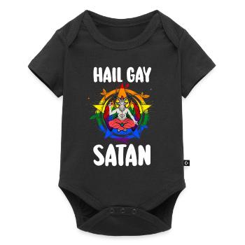 Hail Gay Satan Goth Gay Pride Baphomet Lgbt Pride - Baby Premium short-sleeve bodysuit - black - Front