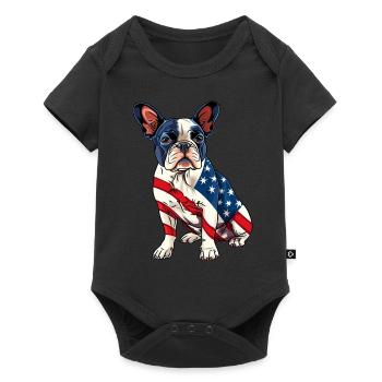 Boston Terrier Dog 4 juillet Drapeau américain Cadeaux - Body à manches courtes Premium Bébé - noir - Devant