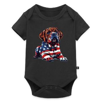 Bullmastiff Dog 4th of July American Flag Gifts - Baby Premium short-sleeve bodysuit - black - Front