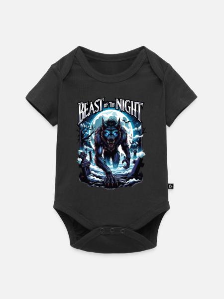 Bestie der Nacht - Werwolf Design. Gruselig, cool - Baby Premium Kurzarmbody - Schwarz