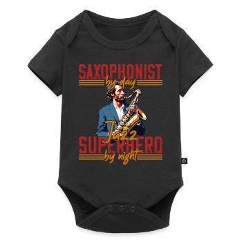 Saxophone drôle disant amateur de musique jazz - Body à manches courtes Premium Bébé - noir - Devant