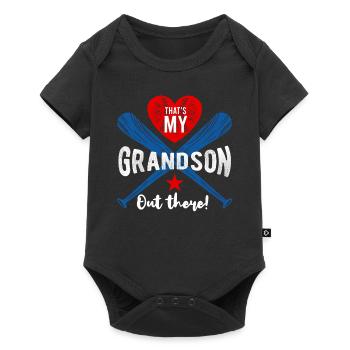 Großvater "Das Ist Mein Enkel Da Draußen" Baseball - Baby Premium Kurzarmbody - Schwarz - Vorne