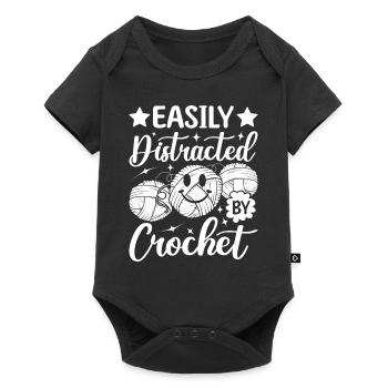 Idées de crochet amusantes - Facilement distrait par le crochet - Body à manches courtes Premium Bébé - noir - Devant