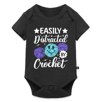 Drôle de dicton au crochet - facilement distrait par Croche - Body à manches courtes Premium Bébé - noir - Devant