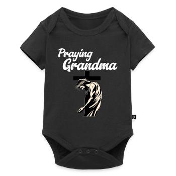 Grand-mère en prière - Betende Oma - Body à manches courtes Premium Bébé - noir - Devant