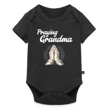 Grand-mère en prière - Betende Oma - Body à manches courtes Premium Bébé - noir - Devant