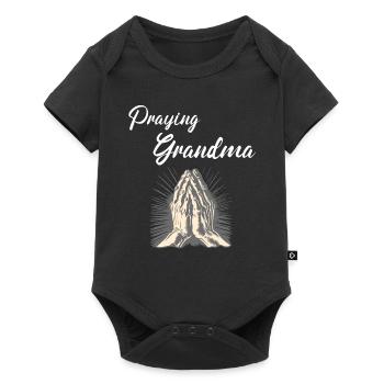 Grand-mère en prière - Betende Oma - Body à manches courtes Premium Bébé - noir - Devant
