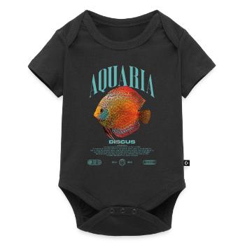 Discus Cichlid Fish Keeper Streetwear moderne - Body à manches courtes Premium Bébé - noir - Devant