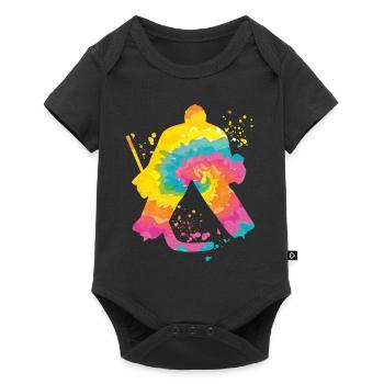 Eishockeyspieler Jungen Eishockey - Baby Premium Kurzarmbody - Schwarz - Vorne