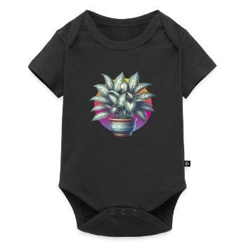 Dieffenbachia plant in pot - Baby Premium short-sleeve bodysuit - black - Front