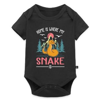 La maison est là où se trouve mon serpent - Body à manches courtes Premium Bébé - noir - Devant