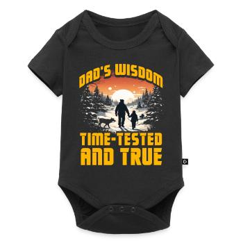 Dad's Wisdom time-tested and true - Baby Premium short-sleeve bodysuit - black - Front