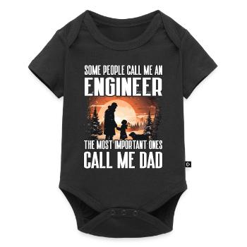 Some people call me an engineer the most important - Baby Premium short-sleeve bodysuit - black - Front