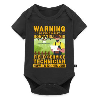 Attention pour éviter les blessuresne dites pas ce champ - Body à manches courtes Premium Bébé - noir - Devant