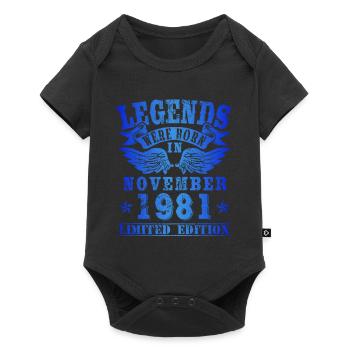 Les légendes sont nées en novembre 1981 Anniversaire - Body à manches courtes Premium Bébé - noir - Devant