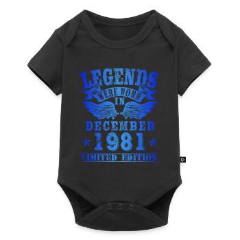 Legends est né en décembre 1981 Anniversaire - Body à manches courtes Premium Bébé - noir - Devant