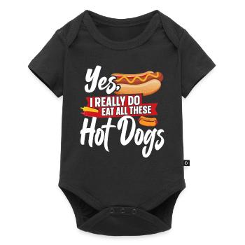 Hot Dog Adult Yes, I Really Do Eat - Baby Premium short-sleeve bodysuit - black - Front