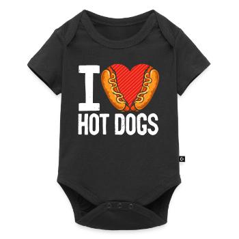 Hot Dog Adult Heart I Love Hot - Body à manches courtes Premium Bébé - noir - Devant