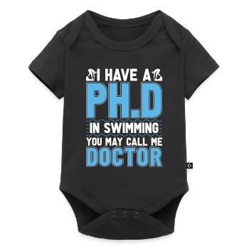Swimmer I Have A Ph.D In Swimming Triathlon Diving - Baby Premium Kurzarmbody - Schwarz - Vorne