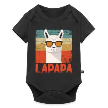 Lapapa Funny Llama Father Perfect Style - Baby Premium short-sleeve bodysuit - black - Front