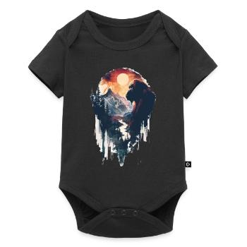 Orang-outan - Body à manches courtes Premium Bébé - noir - Devant