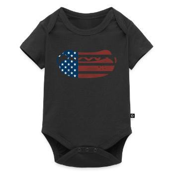 Hot-dog Adulte Drapeau américain - Body à manches courtes Premium Bébé - noir - Devant