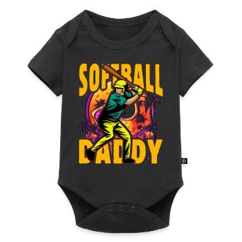 Papa de softball - Body à manches courtes Premium Bébé - noir - Devant