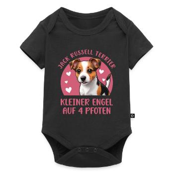 Jack Russell Terrier - Kleiner Engel auf 4 Pfoten - Baby Premium Kurzarmbody - Schwarz - Vorne