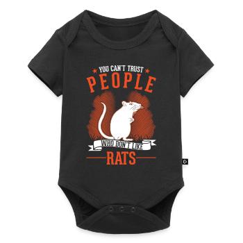 Rat Cadeau Maison Rat Propriétaire - Body à manches courtes Premium Bébé - noir - Devant