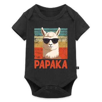 Papaka Drôle Dad Alpaga Style Parfait - Body à manches courtes Premium Bébé - noir - Devant