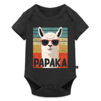 Papaka Drôle Dad Alpaga Style Parfait - Body à manches courtes Premium Bébé - noir - Devant